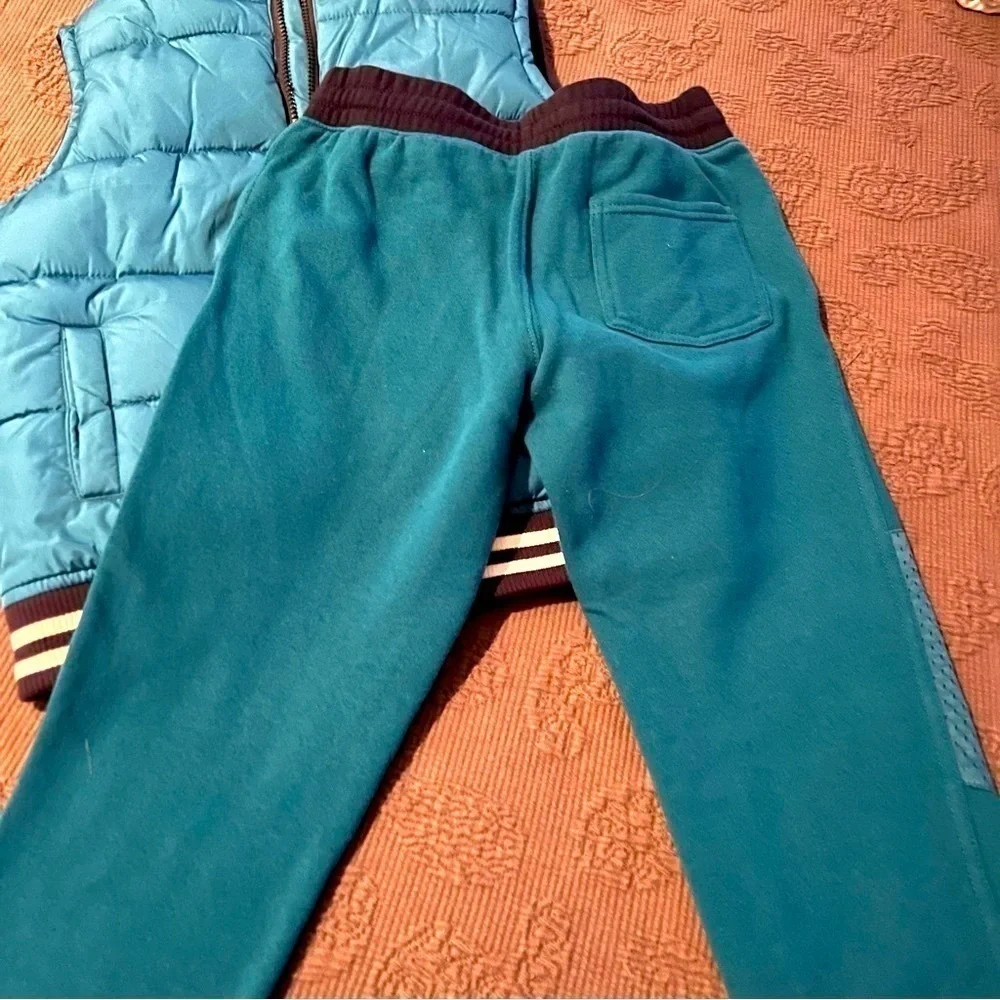KID’S Teal Puffer Vest and Jogger Pants Set